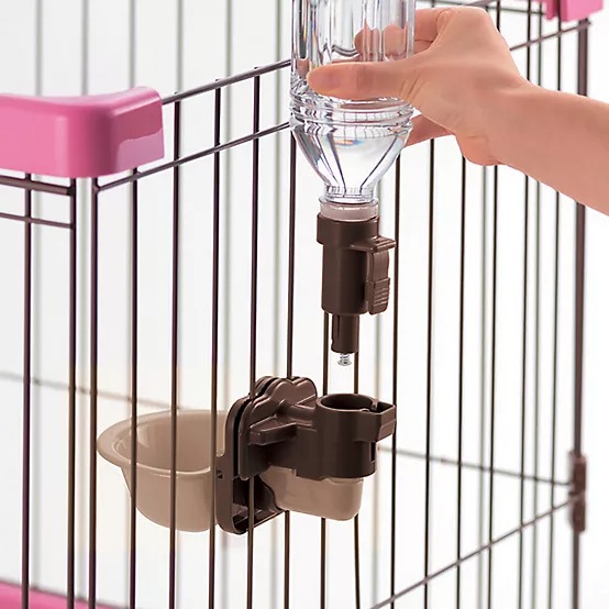 Richell Adjustable Plastic Pet Rehydration Water Station（Brown）, 15.9 oz., 6.7 in. x 7.9 in. x 10.9 in.