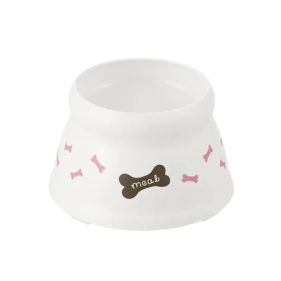 Richell 0.6-Cup Raised Polypropylene Bone Design Dog Bowl