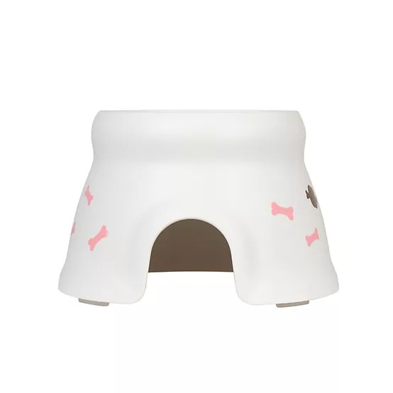Richell 0.6-Cup Raised Polypropylene Bone Design Dog Bowl