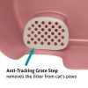 Richell Paw Trax High-Wall Open Cat Litter Box, XL, Pink