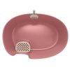 Richell Paw Trax High-Wall Open Cat Litter Box, XL, Pink