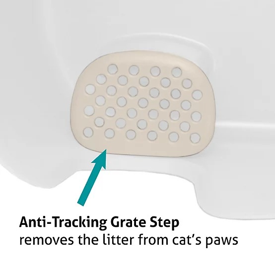 Richell Paw Trax High Wall Cat Litter Box, XL, White