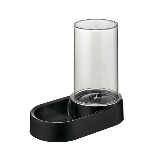 Richell Elevated Gravity Water Dispenser Dog & Cat Bowl, Black, 1-gal