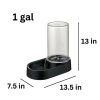 Richell Elevated Gravity Water Dispenser Dog & Cat Bowl, Black, 1-gal