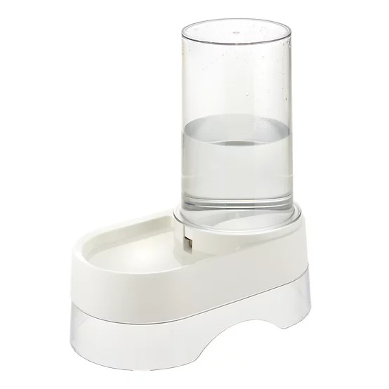 Richell Elevated Gravity Water Dispenser Dog & Cat Bowl, White, 1-gal