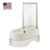 Richell Elevated Gravity Water Dispenser Dog & Cat Bowl, White, 1-gal