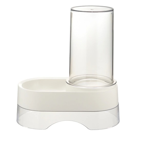 Richell Elevated Gravity Water Dispenser Dog & Cat Bowl, White, 1-gal