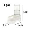 Richell Elevated Gravity Water Dispenser Dog & Cat Bowl, White, 1-gal