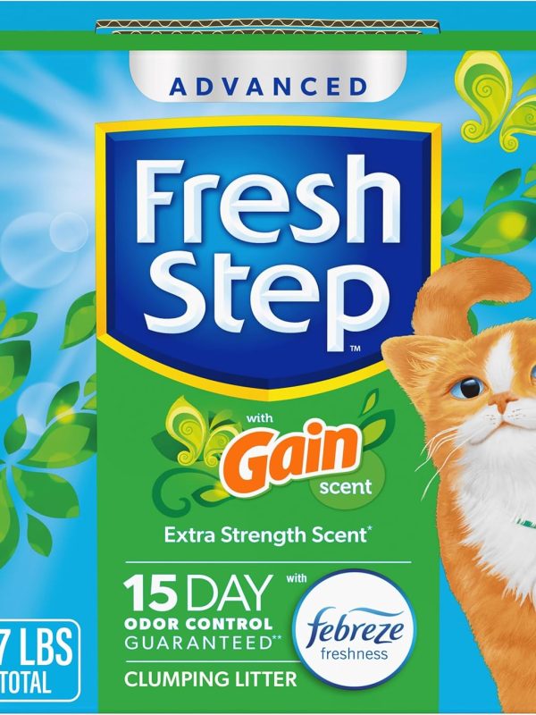 Fresh Step Advanced Clumping Litter with Febreze Freshness with Gain Scent, Fights Odor on Contact, 37 lbs. (2 x 18.5 lb. Box)