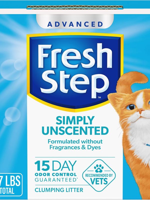 Fresh Step Advanced Simply Unscented Clumping Litter, Fresh Step Unscented Cat Litter Fights Odor on Contact, 37 lbs. (2 x 18.5 lb. Box)