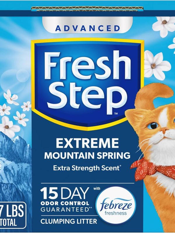 Fresh Step Advanced Extreme Clumping Litter with Febreze Freshness with Mountain Spring Scent, Fights Odor on Contact, 37 lbs. (2 x 18.5 lb. Box)